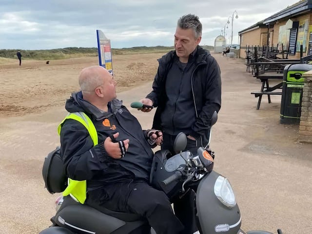 Man travelling coast to coast via mobility scooter for NHS arrives in Skegness